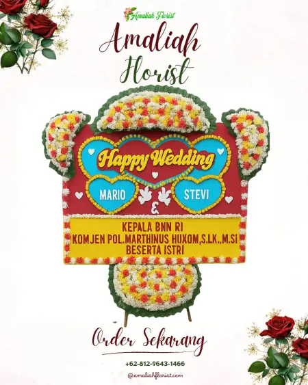Papan Bunga Pernikahan Toblongan